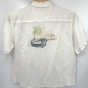 Cubavera Men's‎ Hawaiian Linen Blend Sunset Over Havana Short Sleeve White XXL